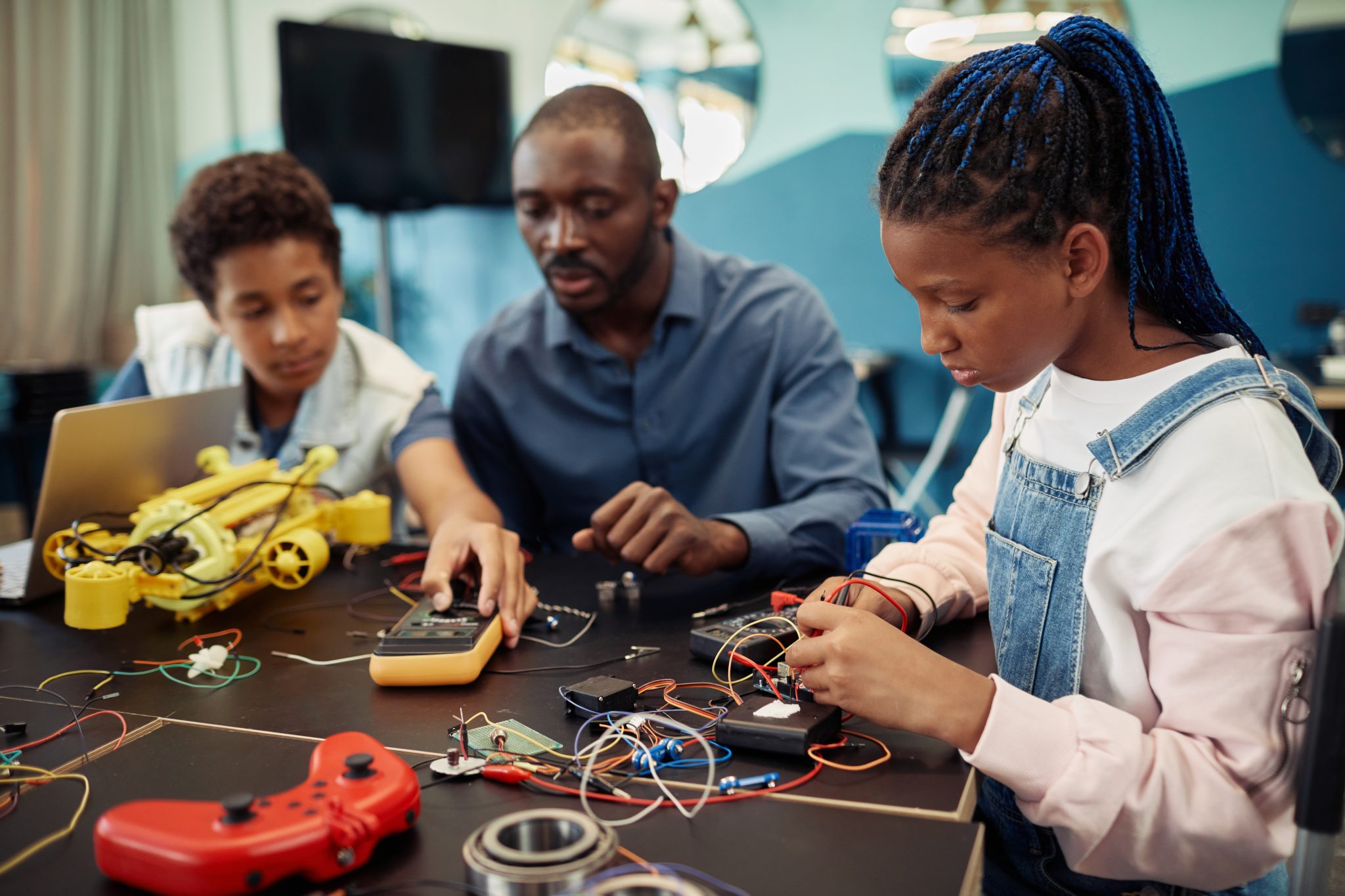 Children collaborating on a hands-on project
